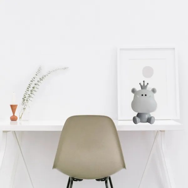 ONLI - Lampada notturna dimmerabile per bambini PUPPIES LED/3W/230V 25 cm ippopotamo/grigio