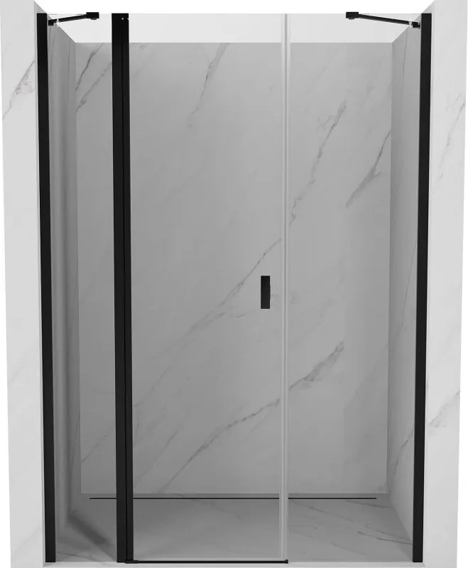 Mexen Mist porta doccia a battente 135 cm, trasparente, nero - 8A4-135-001-70-00