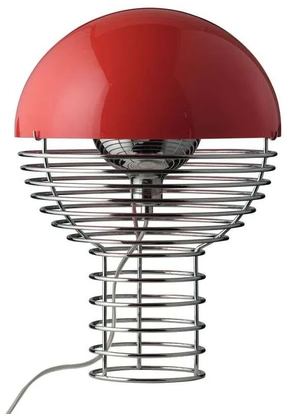 Verpan - Wire Lampada da Tavolo Ø30 Chrome/Red Verpan