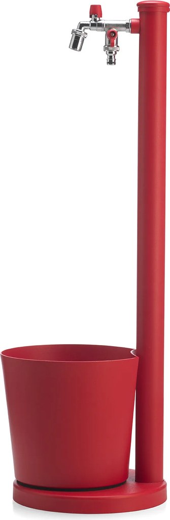 Fontana da Giardino con Rubinetto e Vaschetta Belfer 42/SRV Rosso...