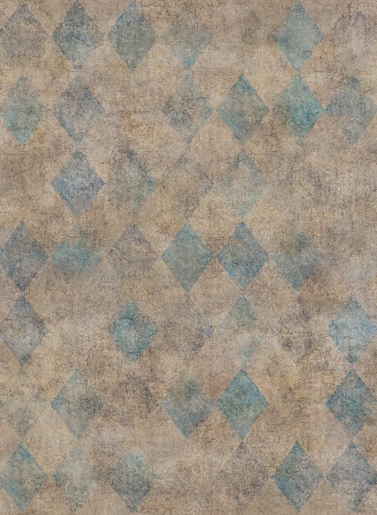 Rebel Walls Carta da parati Small Painted Diamonds - Turquoise