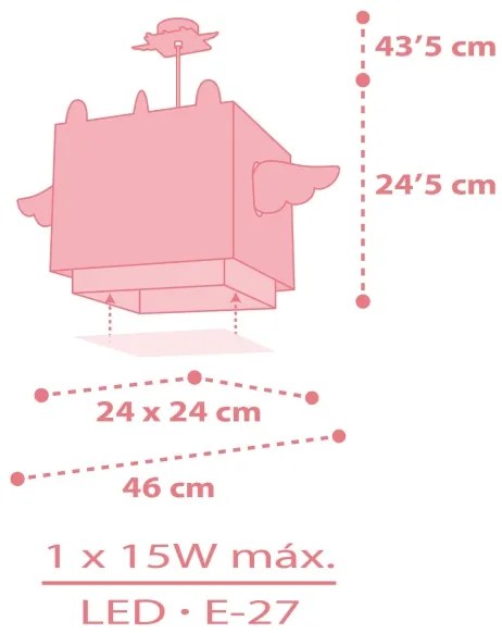 Dalber 64592 - Lampadario per bambini LITTLE UNICORN 1xE27/15W/230V
