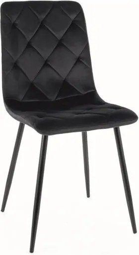 Sedia Jerry velluto nero Blu19