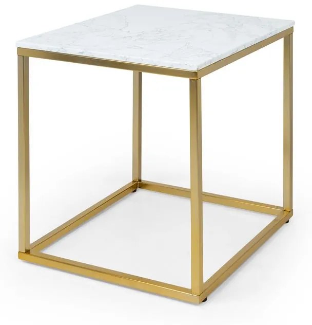 blumfeldt White Pearl I Tavolino 50x50x50cm (LxAxP) Marmo oro/bianco