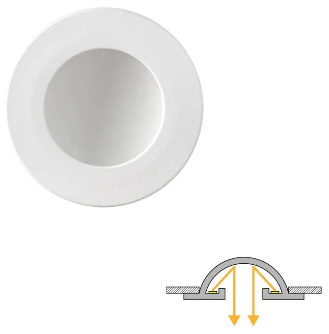 Faro LED da incasso Rotondo Luce INDIRETTA 8W Foro Ø92mm Colore Bianco Naturale 4.000K