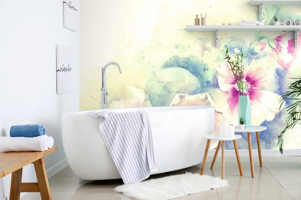 Carta da parati – Illustrazione floreale ad acquerello