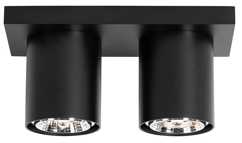 Faretto da soffitto moderno nero 2 luci - Tubo
