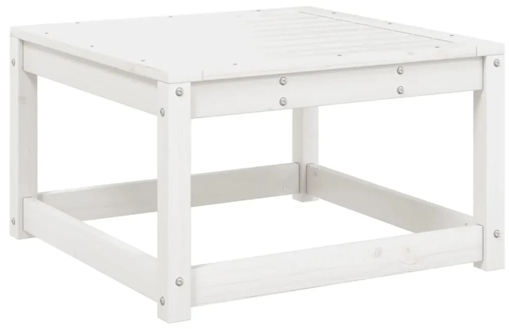 Set divani da giardino 3 pz bianco in legno massello di pino