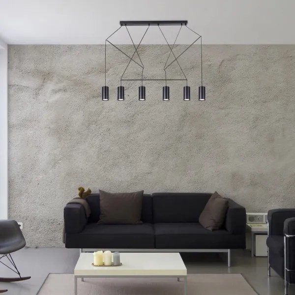 Rabalux 72018 - Lampadario a sospensione ASLAUG 6xGU10/50W/230V