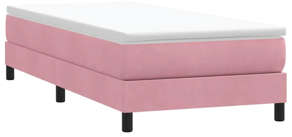 Giroletto A Molle Senza Materasso Rosa 100x210 Cm İn Velluto /