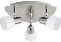 Spot Contemporaneo Enea In Acciaio Nichel Satinato 3 Luci E14 40W Ip20