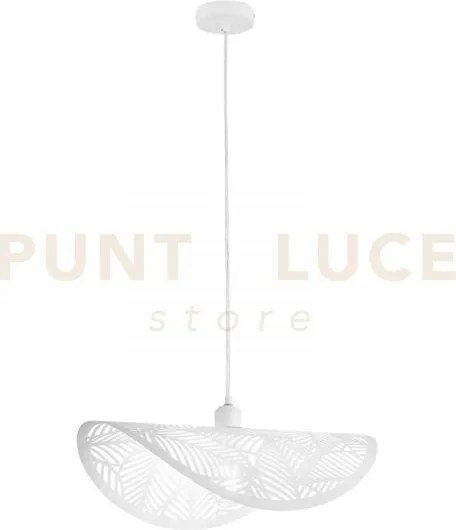 Lampadario a sospensione rhei-leaf bianca 1 luce attacco e27 50x30x...