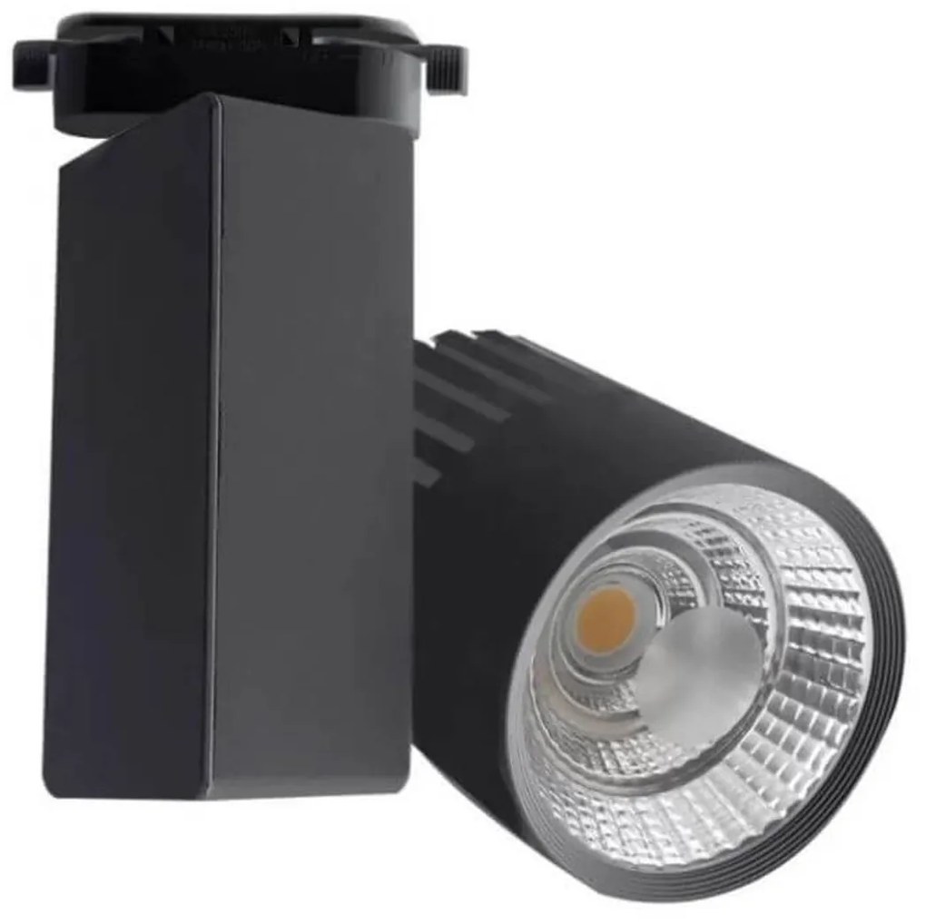 Faretto LED 40W per Binario Monofase CRI92 120lm/W ang. 100° Colore Bianco Caldo 3.000K