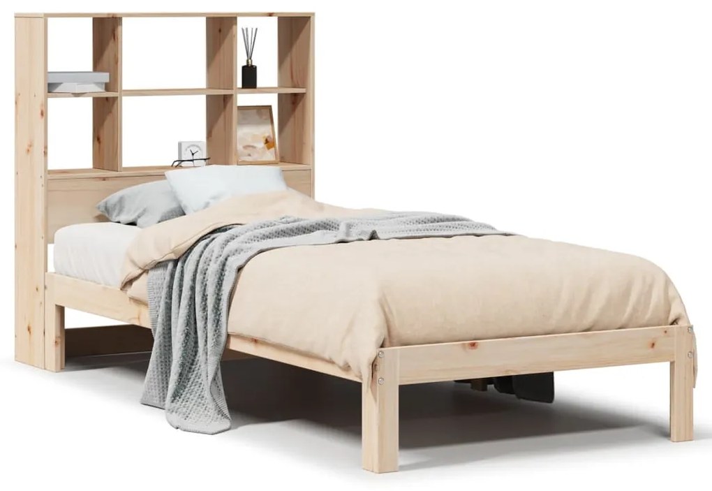 Letto libreria senza materasso 90x200 cm legno massello pino