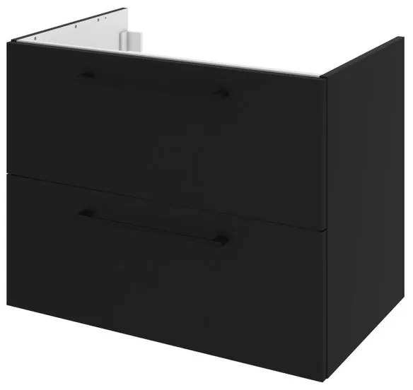 Mobile da bagno sotto lavabo SENSEA Remix nero laminato opaco L 75 x H 58 x P 46 cm 2 cassetti, lavabo non incluso