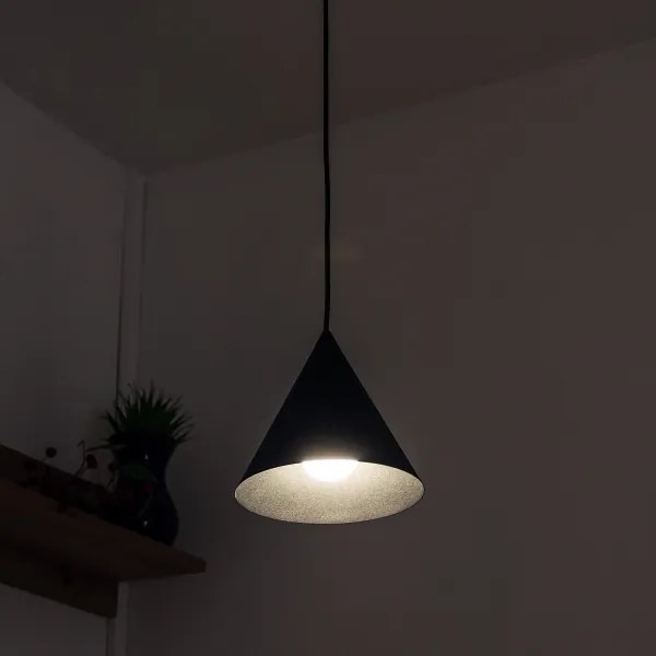 Lampadario a sospensione con cavo ETNA II 1xE27/15W/230V Ø 18,5 cm nero