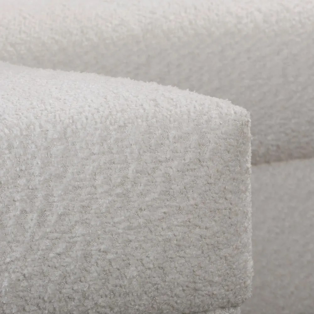 Divano angolare bianco in tessuto bouclé (angolo sinistro) Ariella - Ropez