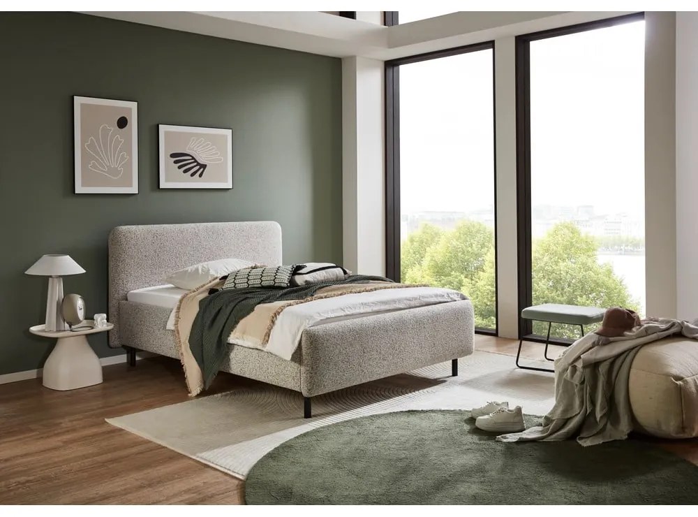 Letto matrimoniale imbottito beige rete non inclusa 140x200 cm Primo – Meise Möbel