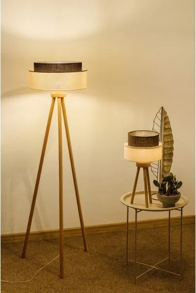 Brilagi - Lampada da tavolo LED BOHO STYLE 1xE27/15W/230V crema/marrone