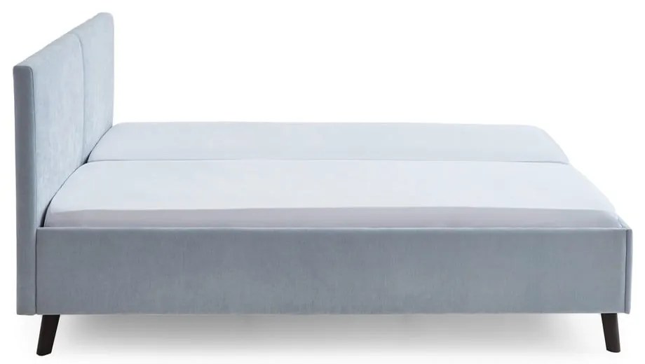 Letto matrimoniale imbottito azzurro con rete inclusa 180x200 cm Piano – Meise Möbel