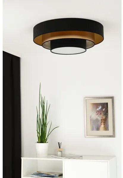 Duolla - Plafoniera LED LUNETA LED/26W/230V diametro 60 cm 4000K nero/oro