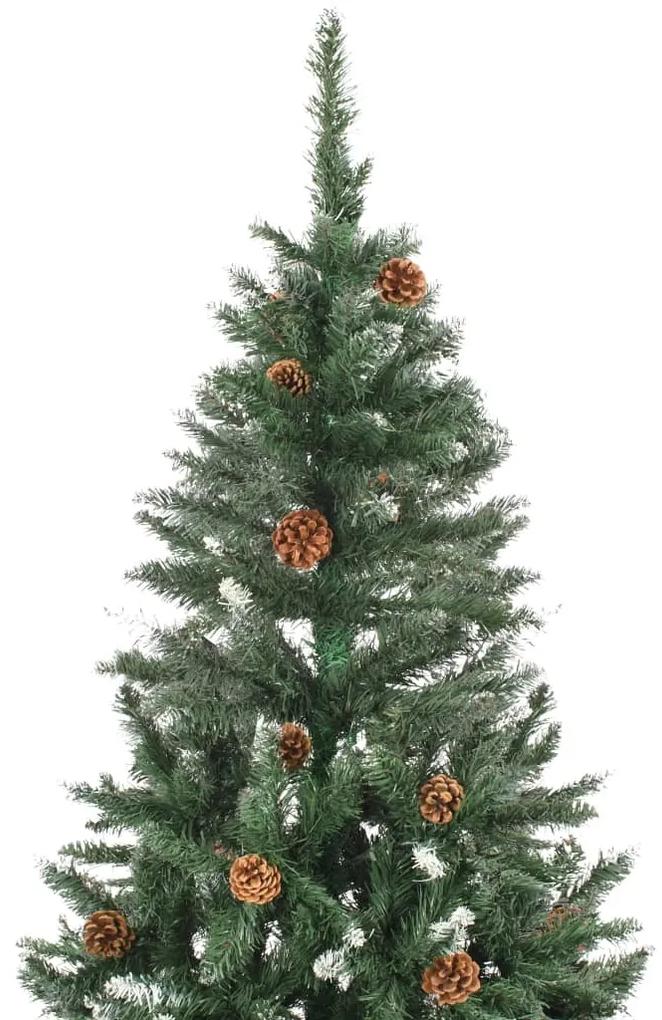 Albero di Natale Artificiale Preilluminato con Palline 150 cm