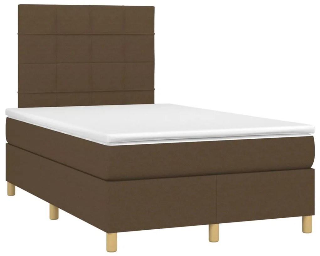 Giroletto a molle con materasso marrone scuro 120x200cm tessuto