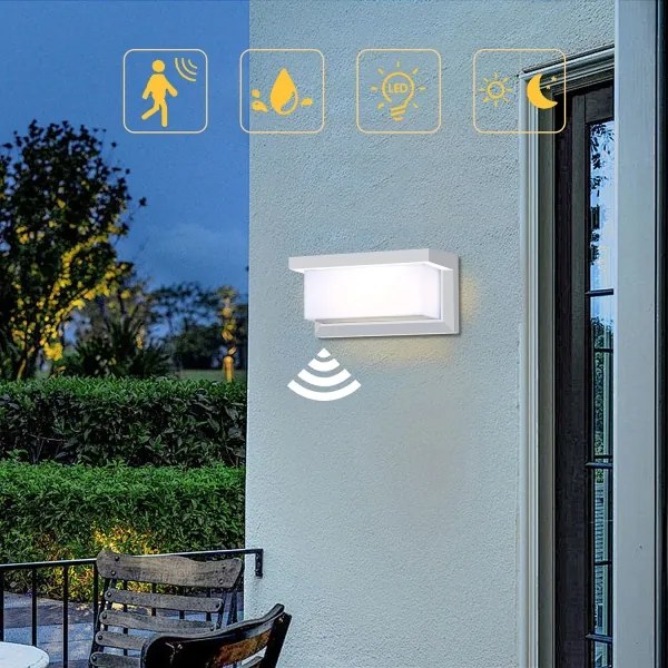 Brilagi-LED Applique da esterno con sensore BRICKY LED/12W/230V bianco IP54