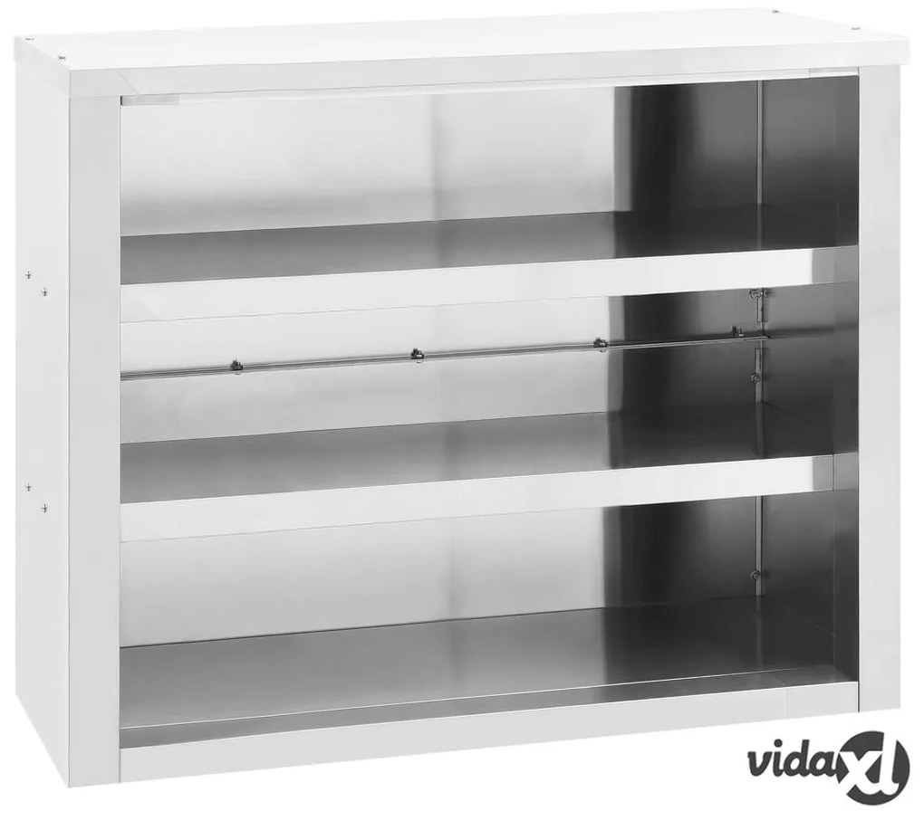 vidaXL Armadietto a Muro da Cucina 90x40x75 cm in Acciaio Inossidabile