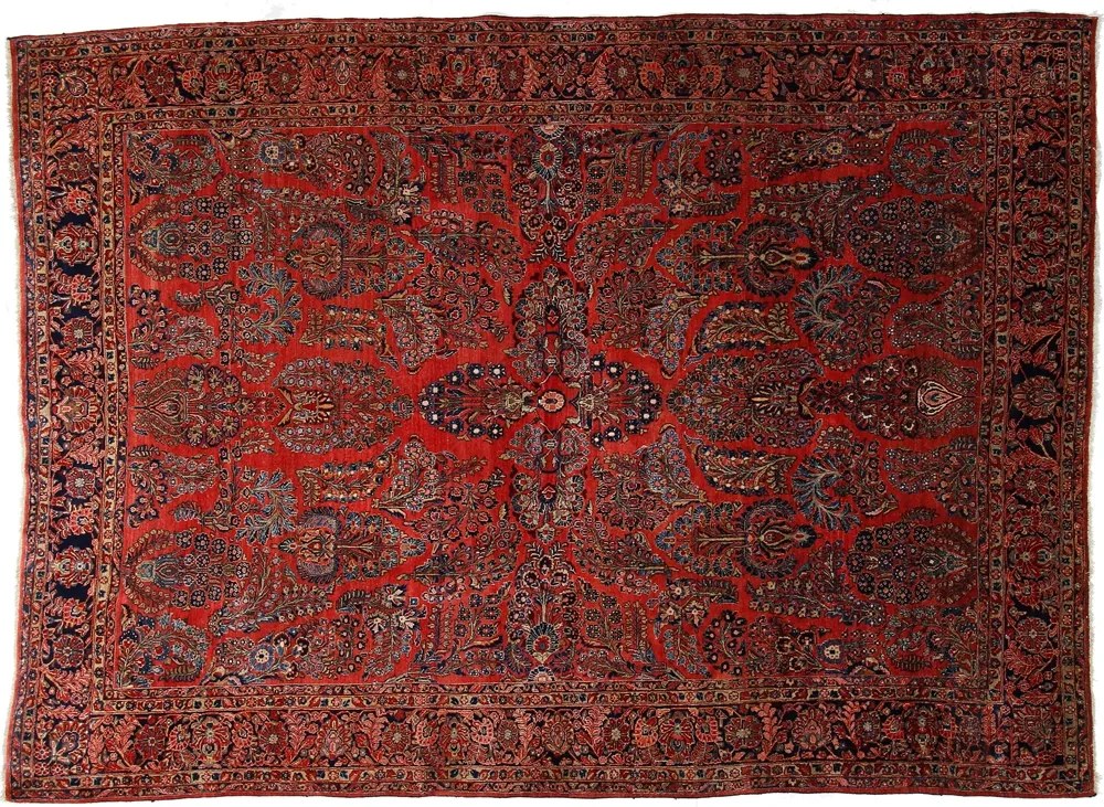 Sarouk Tappeto 370x270 Rosa (Iran) Annodato A Mano
