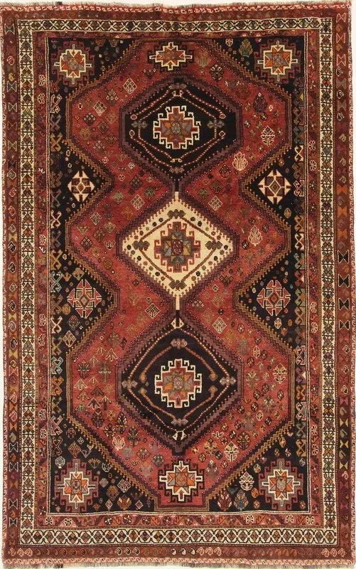 Shiraz Tappeto persiano 170x270 Rosso (Iran) Annodato A Mano