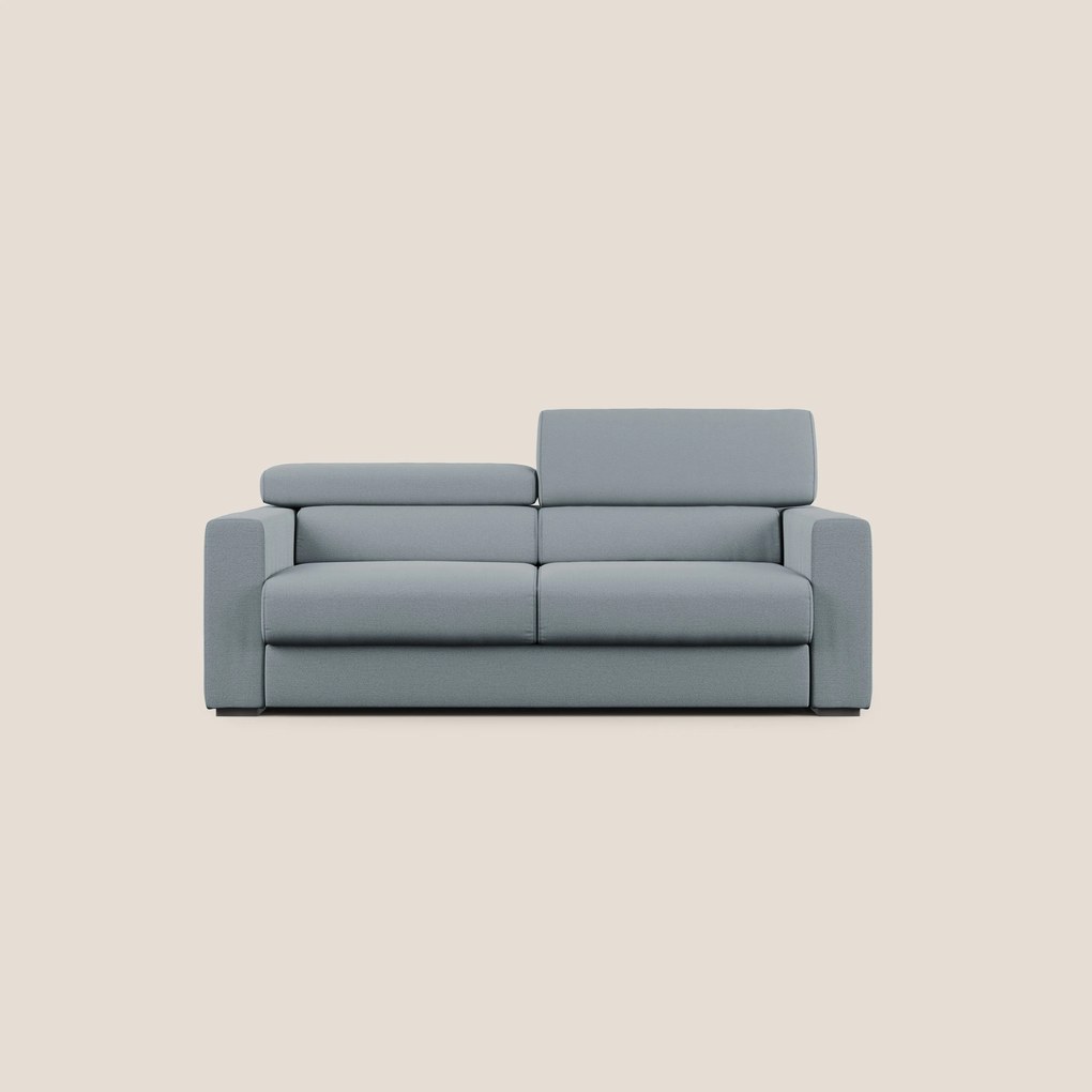Dylan divano allungabile con pouf estraibile poggiapiedi in tessuto fiammato simil cotone impermeabile T19 carta da zucchero