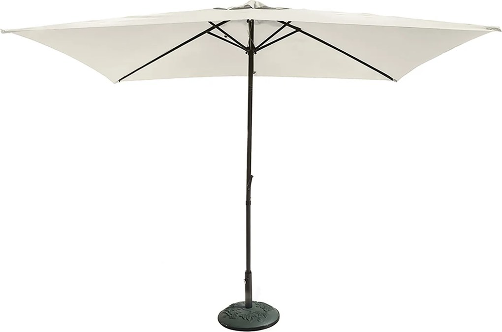 Ombrellone da Giardino Cuba 3x2 m Copertura in Poliestere Struttura in Acciaio Écru...
