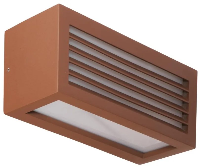 Applique Line Design E27 Mattone Ruggine Corten IP65 Antiabbagliamento Base E27