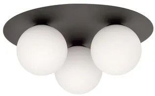 Lampada da soffitto Solar Nera con sfere satinate E14