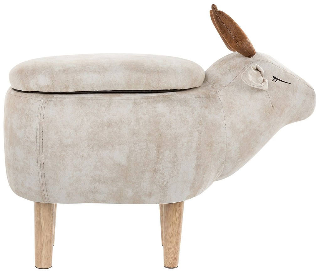 Pouf in tessuto beige REINDEER Beliani