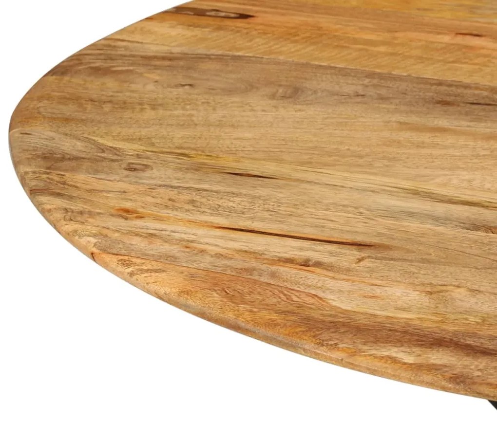 Tavolo da pranzo Ø110x78cm in legno massello di mango e acciaio