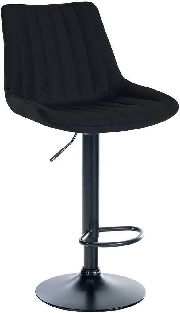 Sgabello Barhocker Toni Stoff - Design Chic E Confortevole / Schwarz / Schwarz