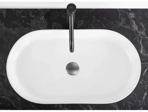 REA-U6526 - Lavabo da appoggio VANDA 34x60 cm ceramica/bianco lucido