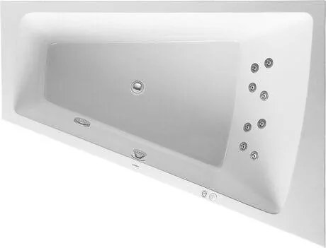 Vasca idromassaggio 170x130 incasso destra Jet System scarico centrale in acrilico Bianco Paiova 760215000JS1000 Duravit