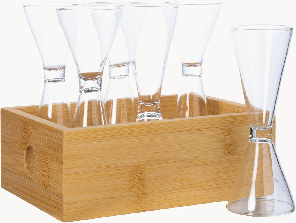 Set di 6 bicchierini in vetro soffiato Nature