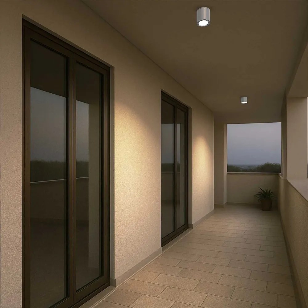 Applique da soffitto IP54 GU10 in Alluminio e Vetro - Grigia Colore del corpo Grigio