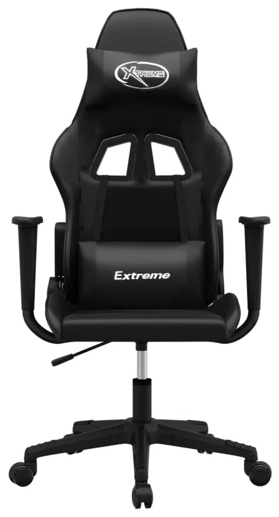 Sedia da gaming massaggiante nera in similpelle