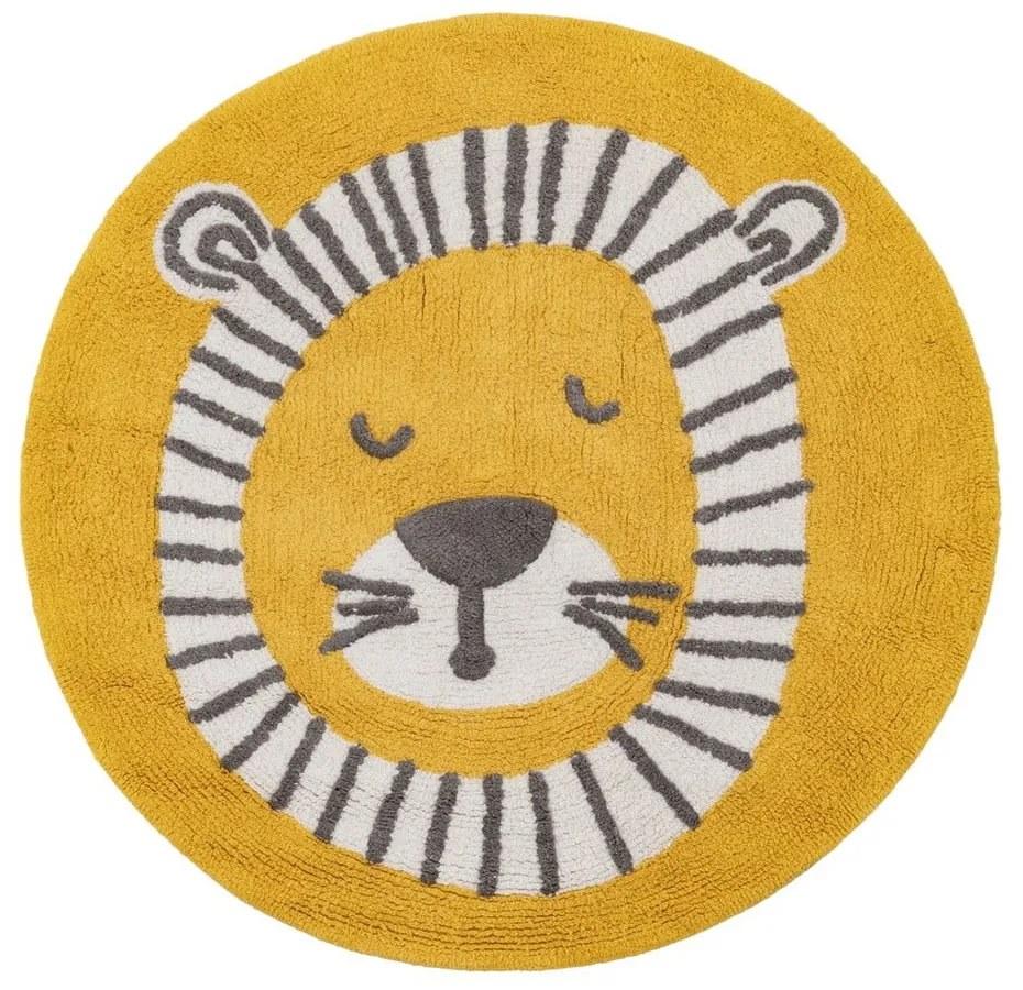 Tappeto per bambini in cotone giallo ocra ø 100 cm Lion - Ixia