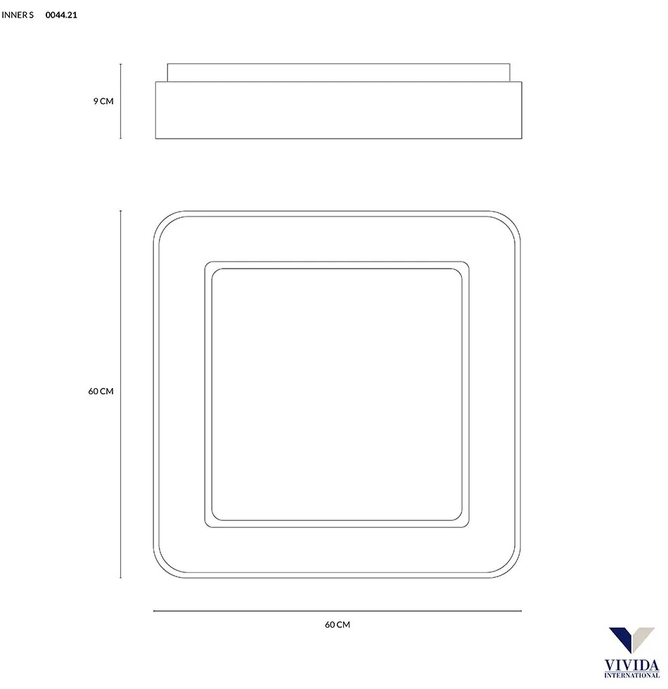 Inner-s plafoniera 60 nero 50w 3000k