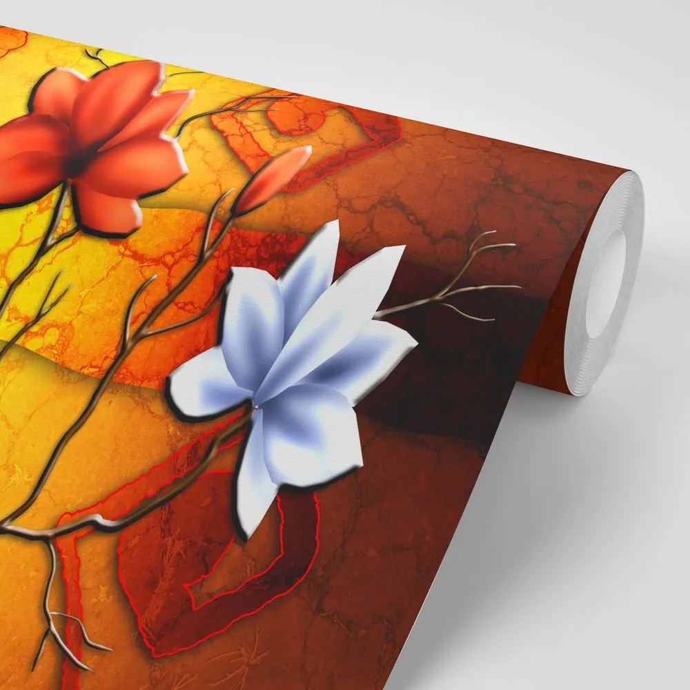 Carta da parati – Fiori in stile etnico