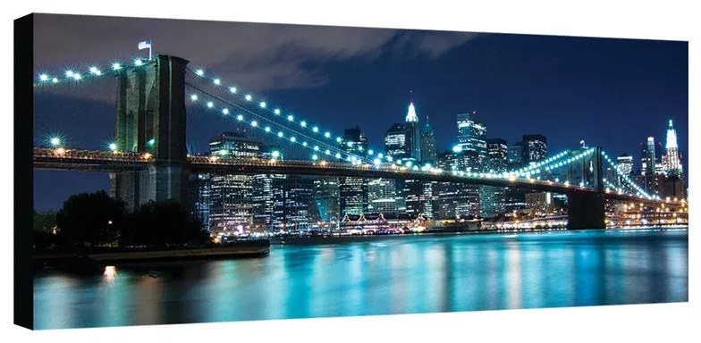 Stampa su tela Brooklyn luci azzurre, multicolore 190 x 90 cm