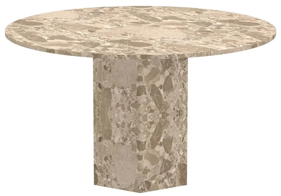 Tavolo da pranzo rotondo in marmo marrone chiaro ø 130 cm Naxos - Actona