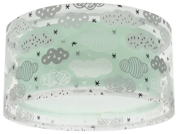Dalber 41416H - Plafoniera per bambini CLOUDS 2xE27/60W/230V verde