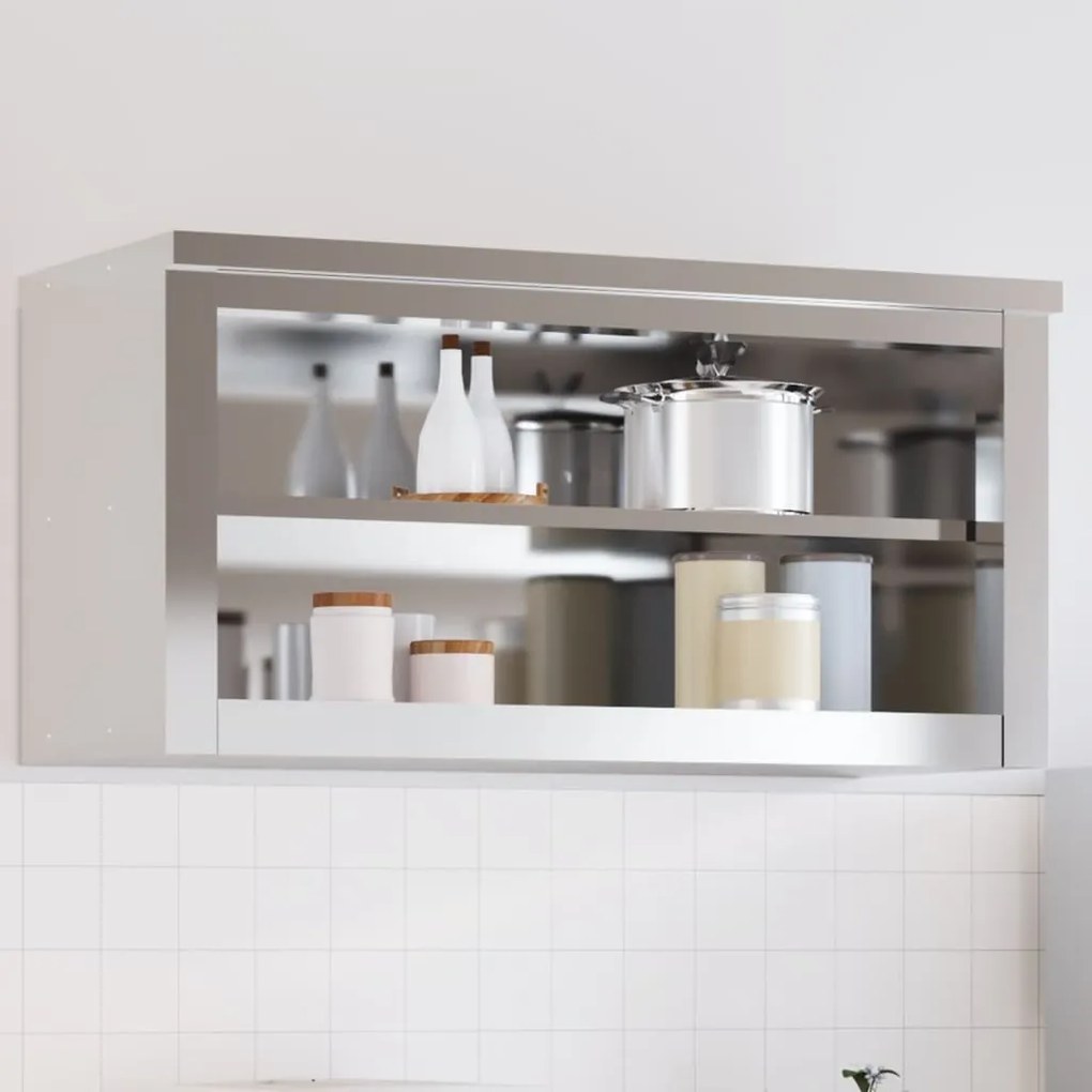 Mobile Cucina Da Parete Con Ripiano İn Acciaio Inossidabile /